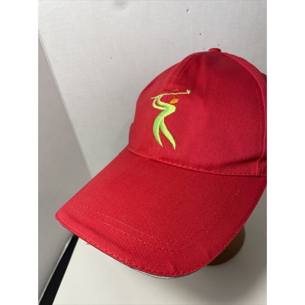My Golfshirts.com Red Embroidered Logo Golf Cap Strap Back Unisex